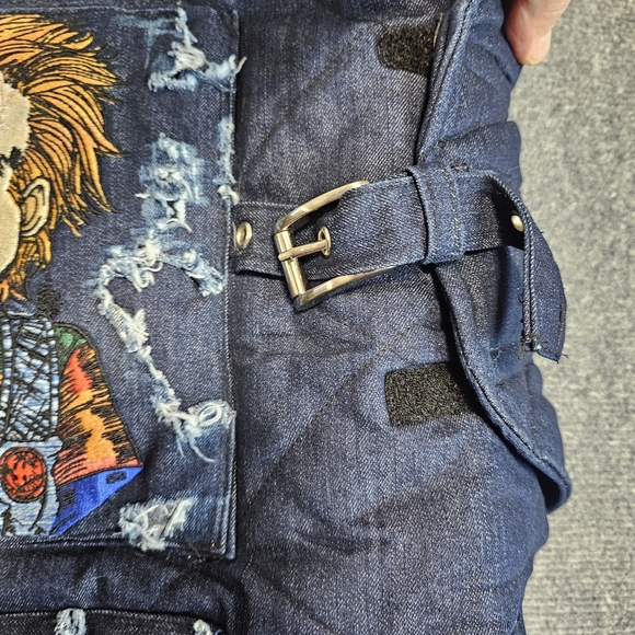 3XL LARGE DOG CHUCKY Horror Movie Quilted Vest Buckle Halloween Embroidered WOW - Picture 4 of 15